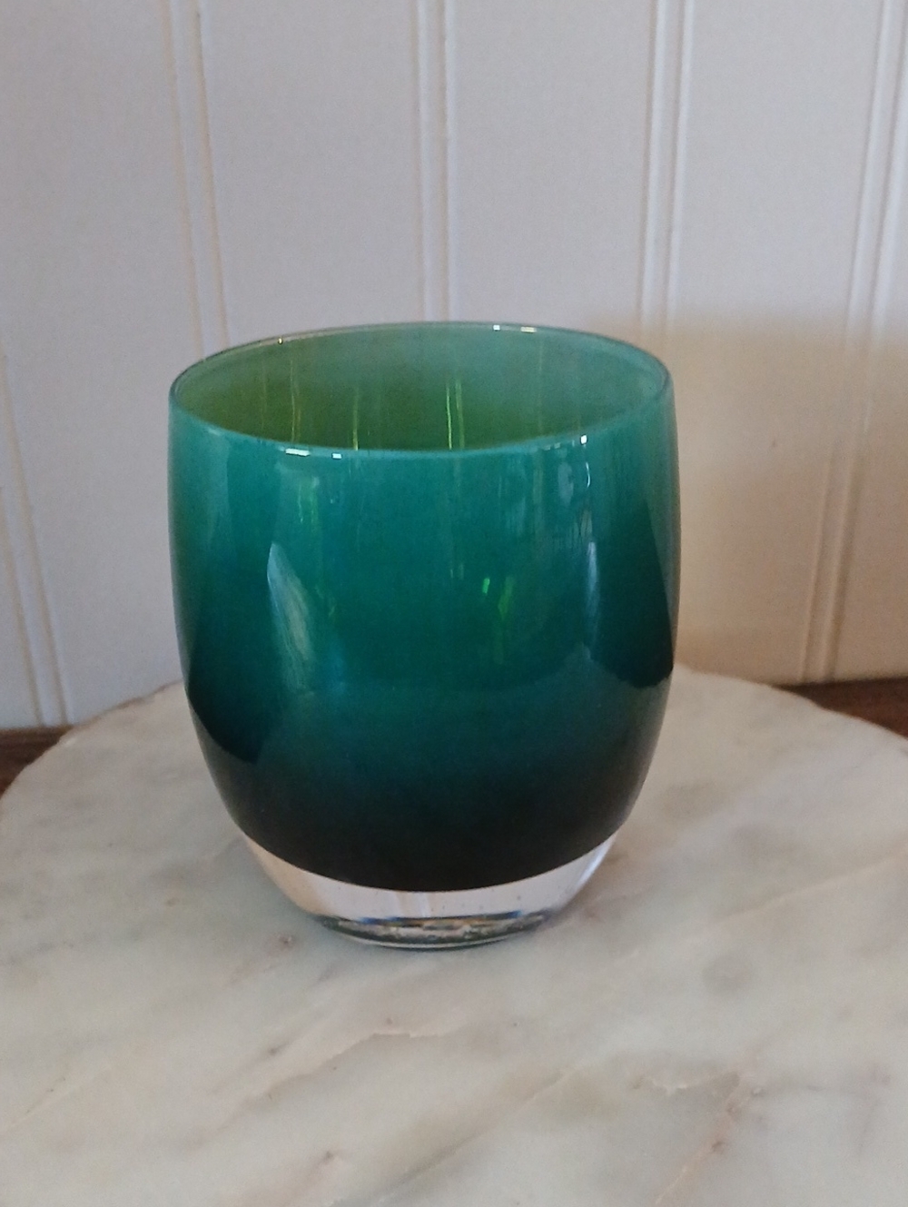 GLASSYBABY Gratitude Green/emerald Iridecent Votive Candle Holder
